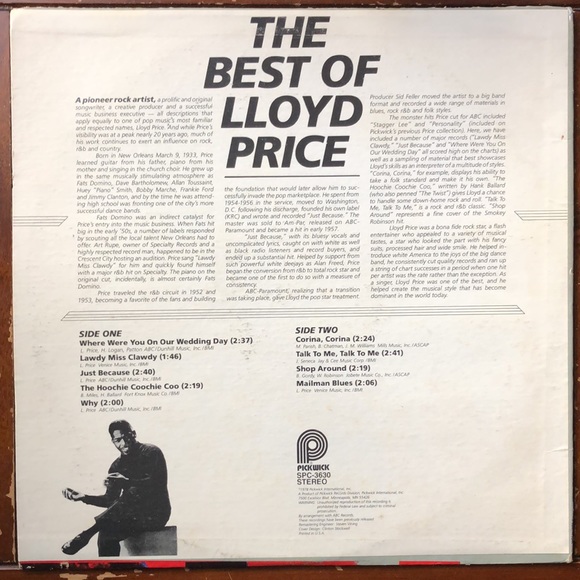 Lloyd Price ...The Best Of...Vinyl Lp '78 - Picture 4 of 7